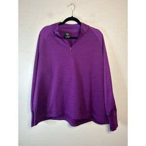 Nike Dri-Fit Jacket Womens Dark Purple 1/4 Zip Polyester Spandex Size 2XL